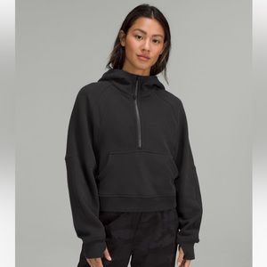 SZ XS/S LuluLemon Scuba Oversized half-zip Hoodie - black